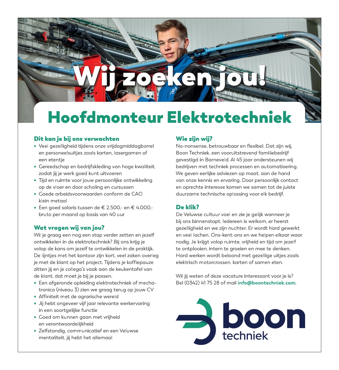 Hoofdmonteur Elektrotechniek