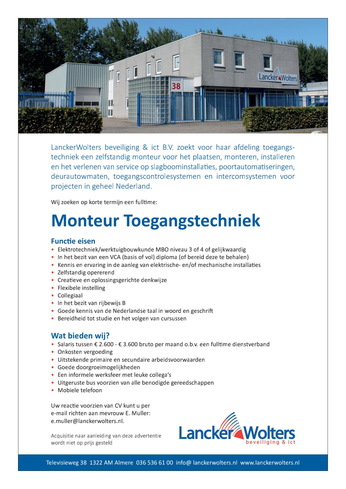 Monteur Toegangstechniek