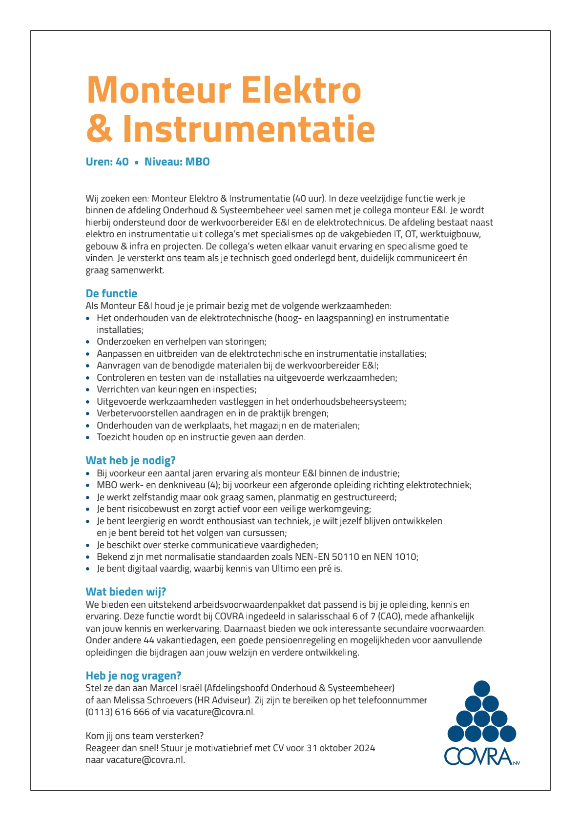 Monteur Elektro en Instrumentatie