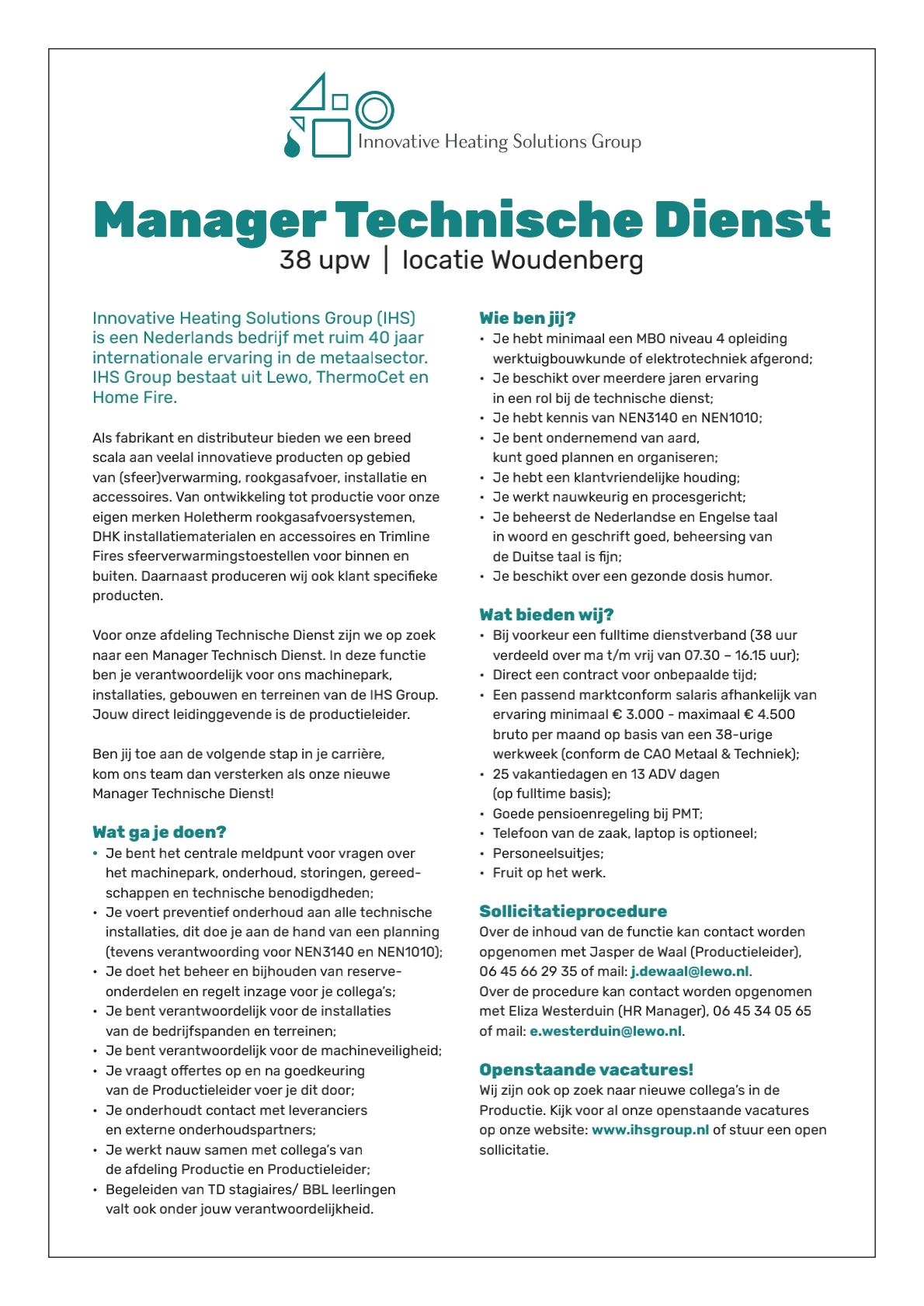 Manager Technische Dienst