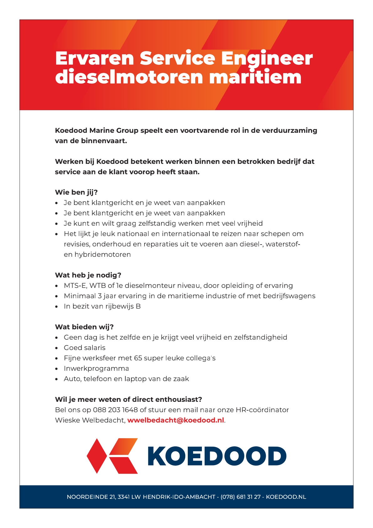 Ervaren Service Engineer