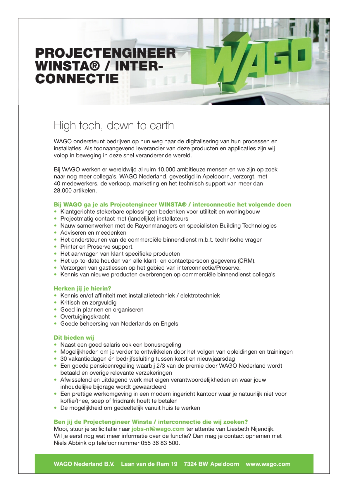 Projectengineer Winsta - Interconnectie