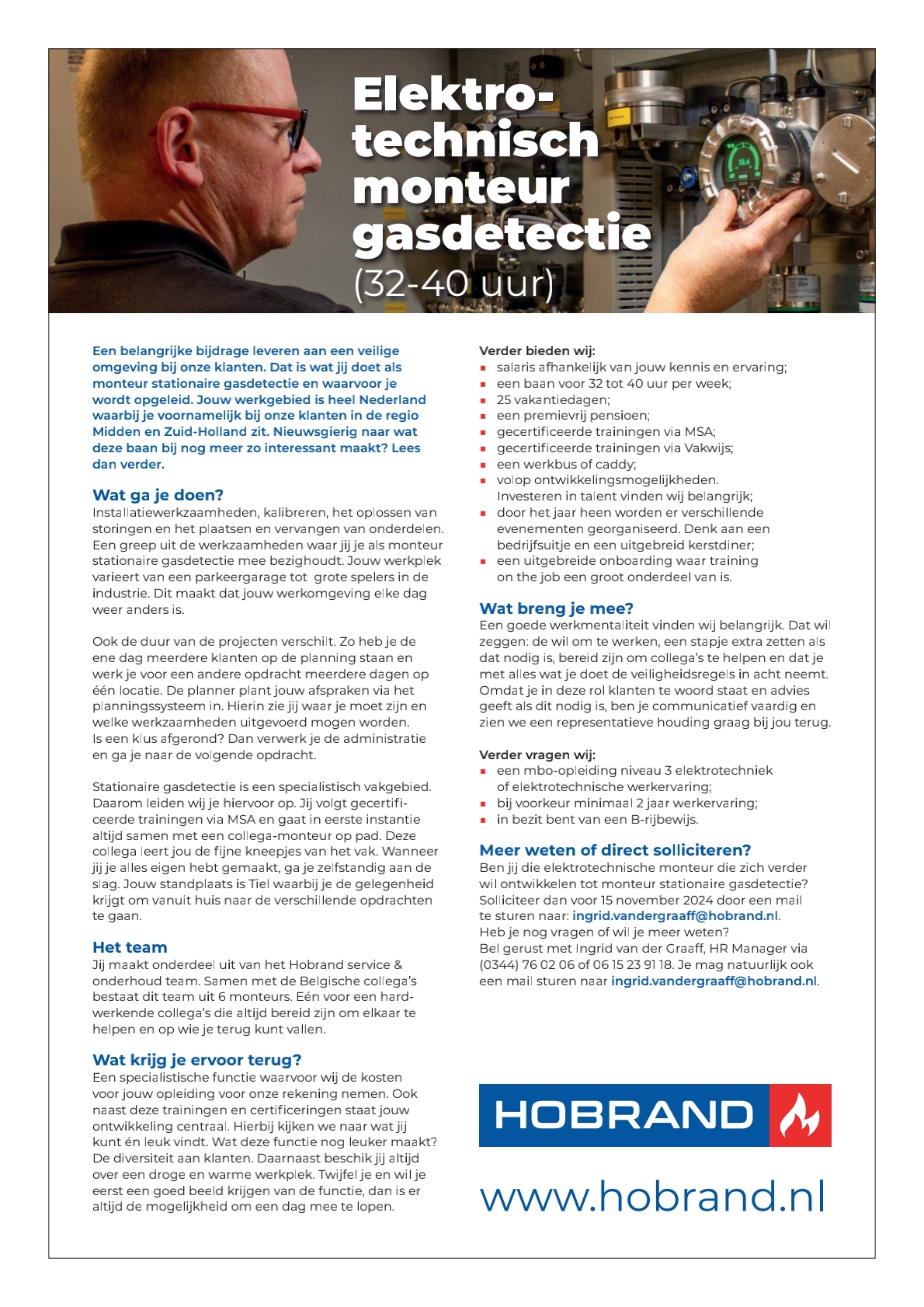 Elektrotechnisch Monteur Gasdetectie