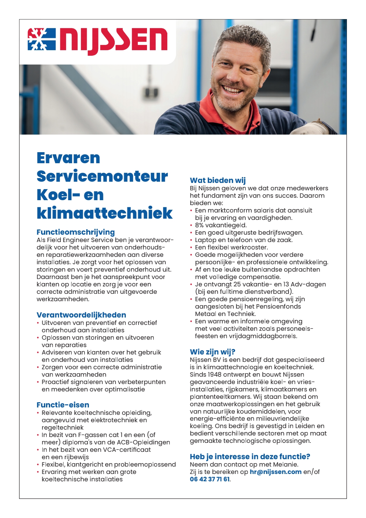 Ervaren Service Monteur Koel- en Klimaattechniek