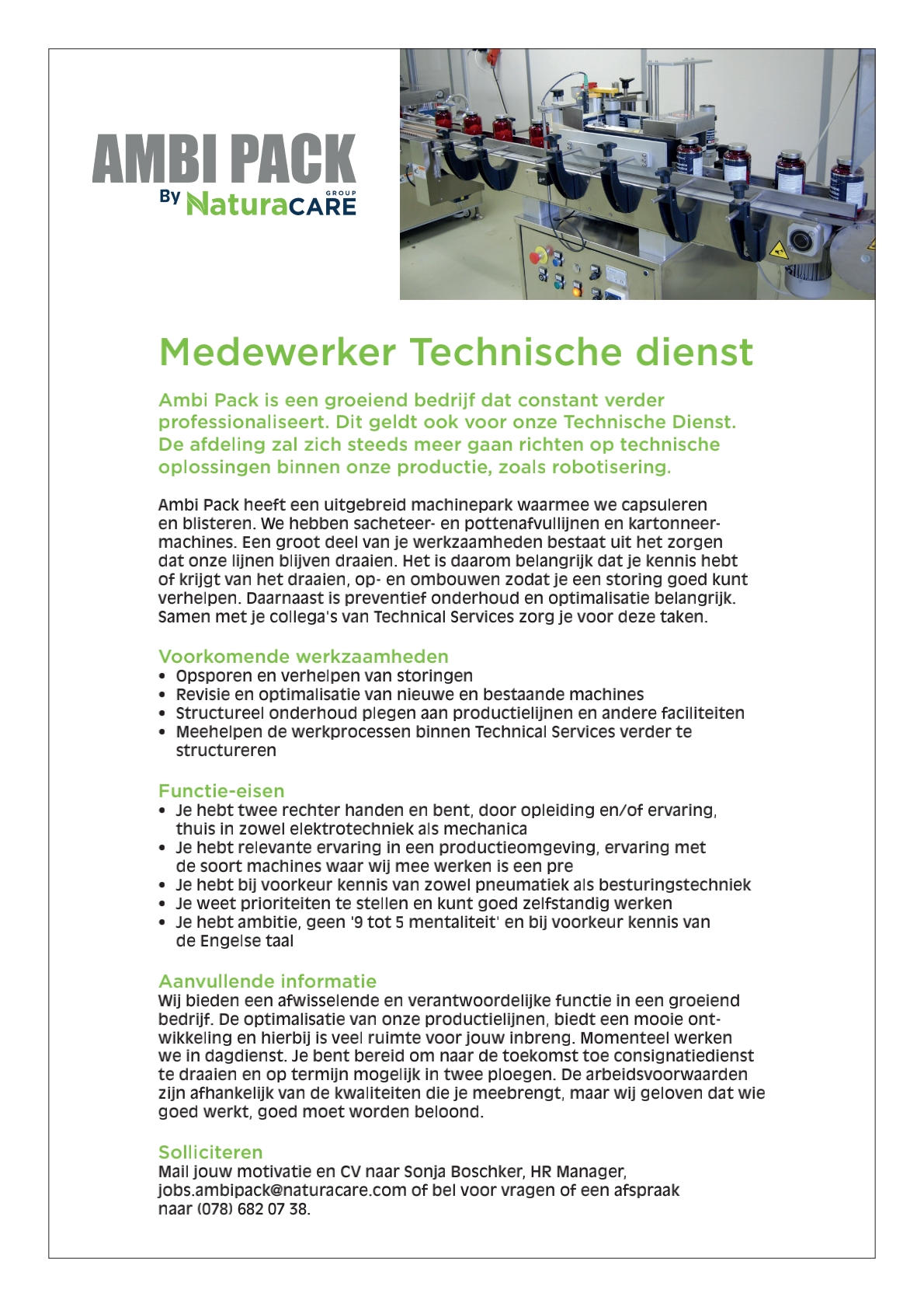 Medewerker Technische Dienst