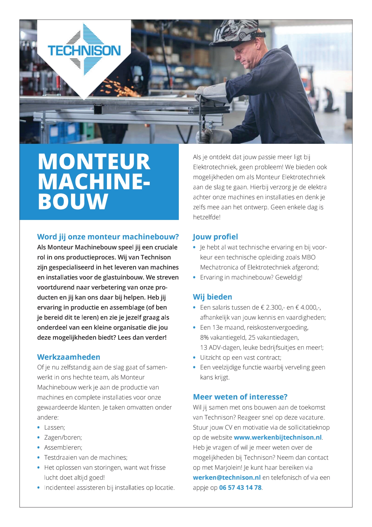 Monteur Machinebouw